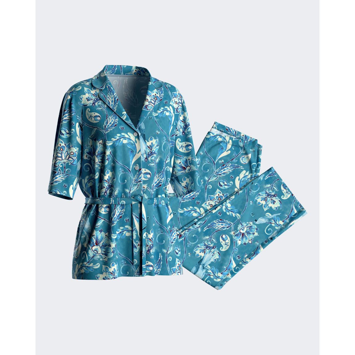 Pyjama Boutons imprimé floral en Modal main product photo