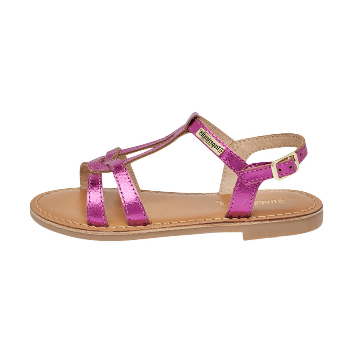 Sandales Cuir Enfant Par M.Belarbi Backle Fuchsia main product photo