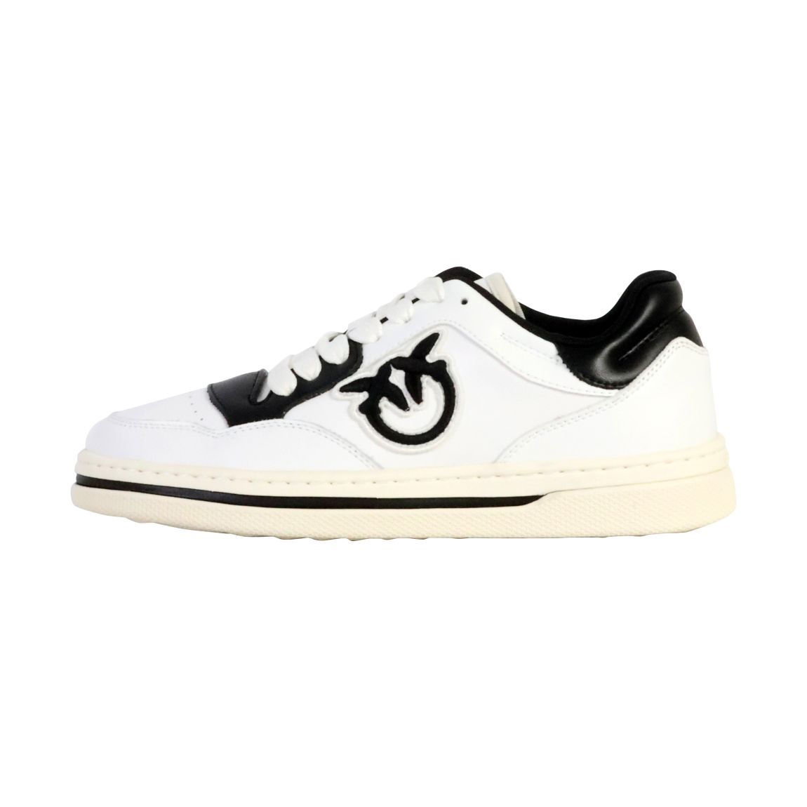 Basket Basse Cuir Mandy 01 Blanc Noir main product photo
