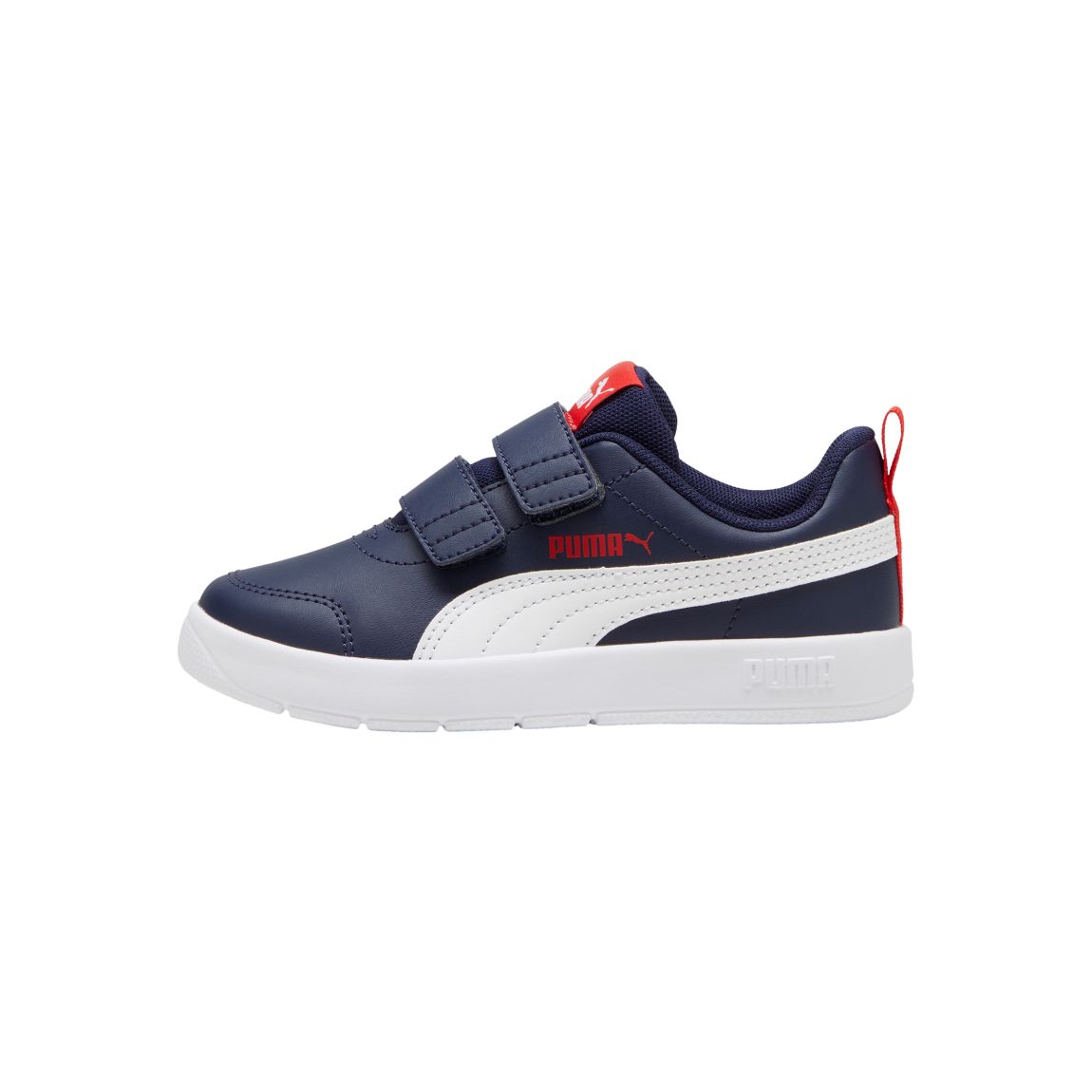 Basket Basse Enfant à Scratches Courtflex V3 V PS Puma Marine Puma Blanc Rouge main product photo