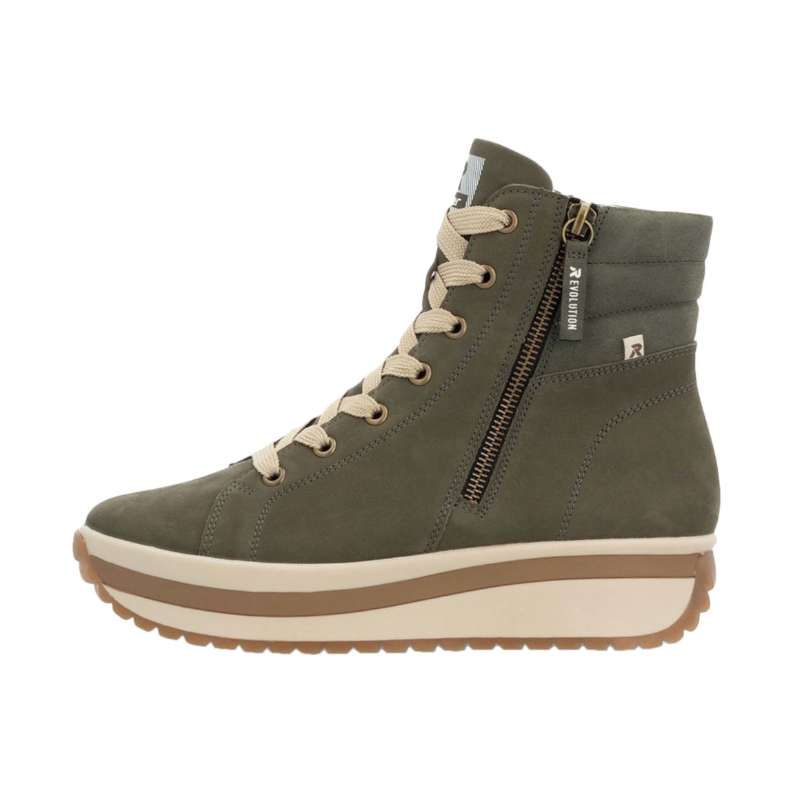 Basket Montante Cuir Revolution Castor Vert main product photo