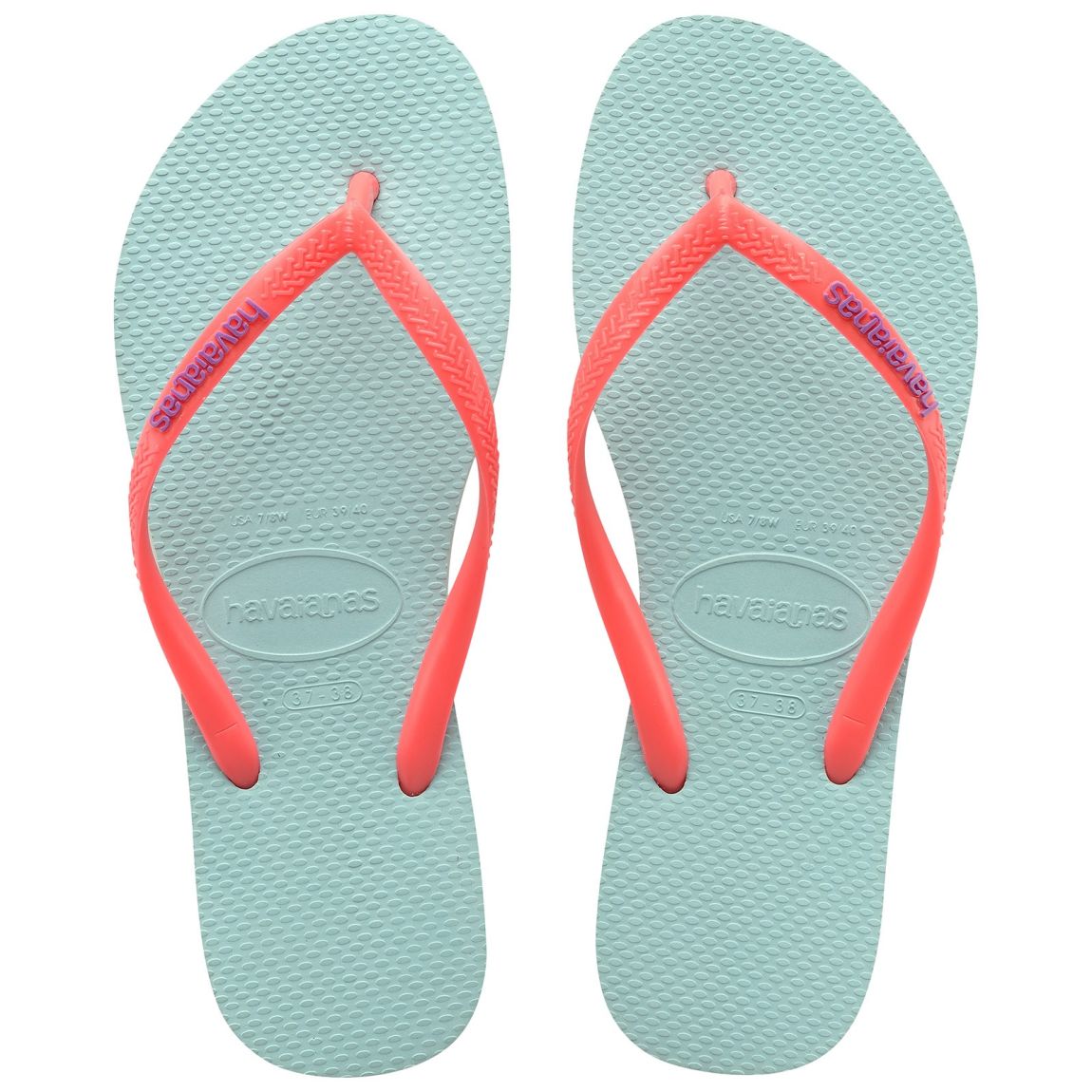tong havaianas kids h.slim Ice Blue/Coral New main product photo