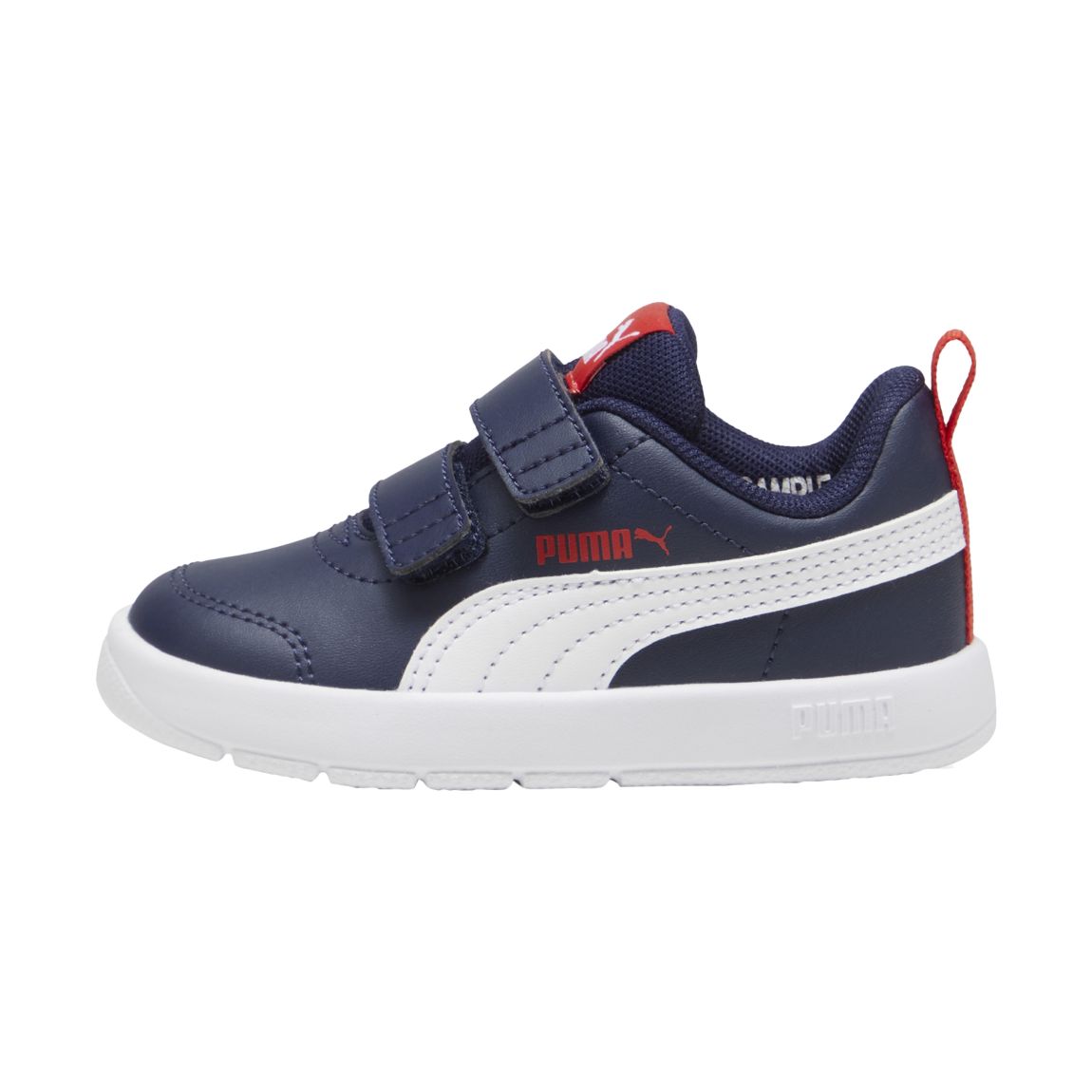 Basket Basse Enfant à Scratches Courtflex V3 V inf Puma Marine Puma Blanc Rouge main product photo