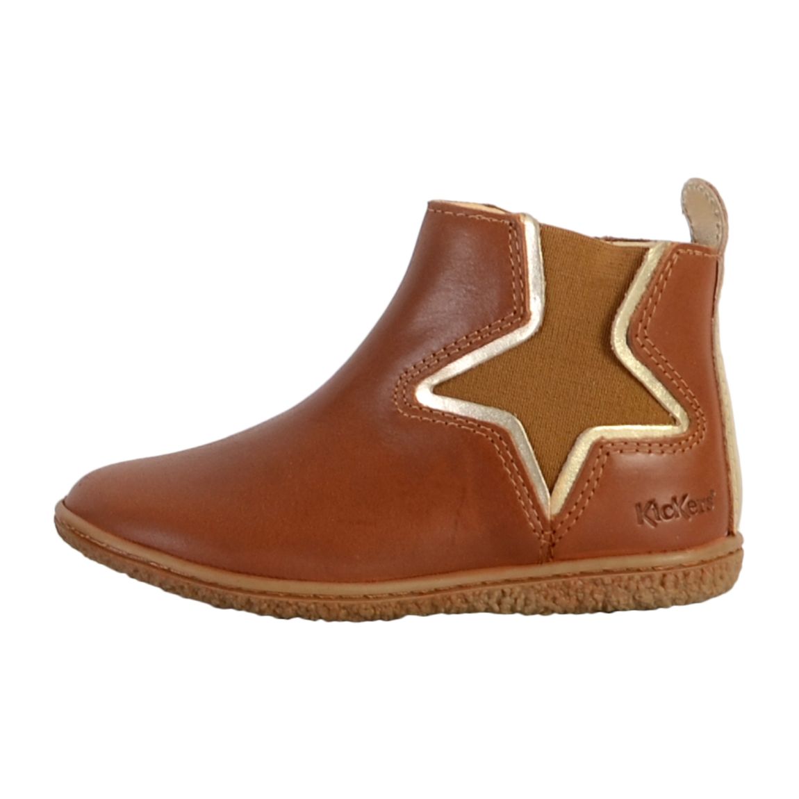 Bottine Cuir Junior Vermillon Camel Or main product photo