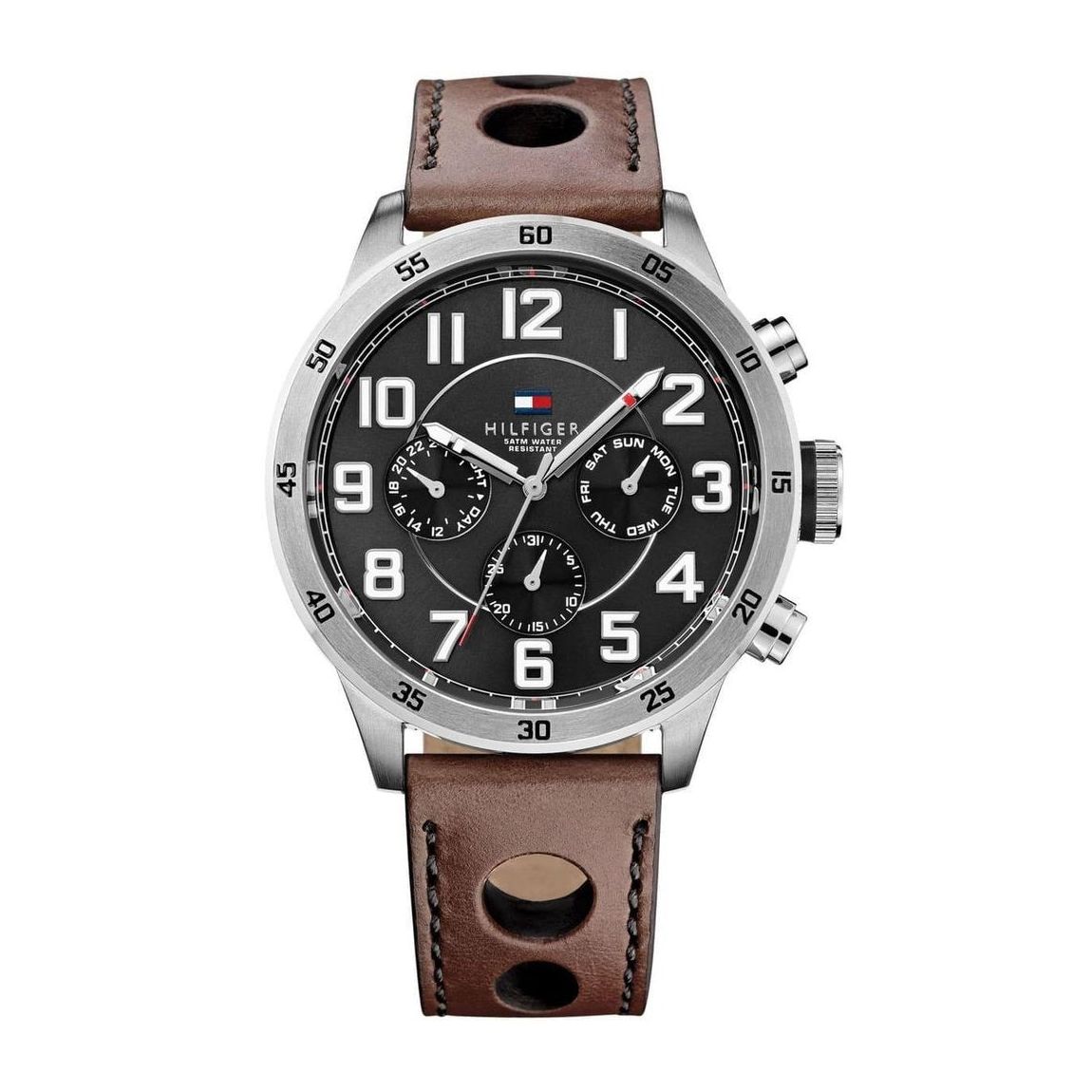 Montre homme Tommy Hilfiger 1791049 Trent multifonction en cuir marron main product photo