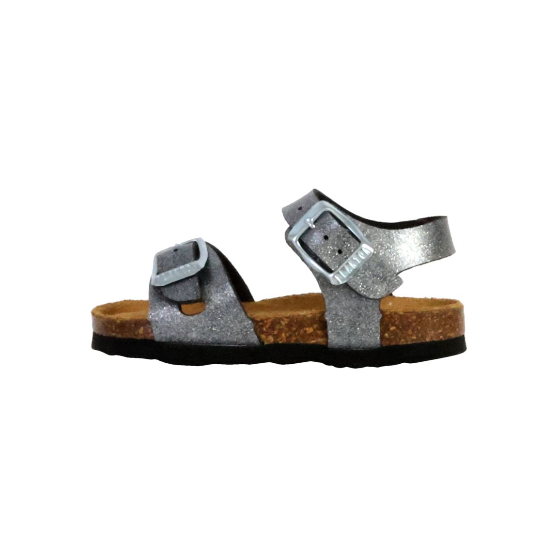 Mules Cuir Enfant Lisa Noir-Argent main product photo