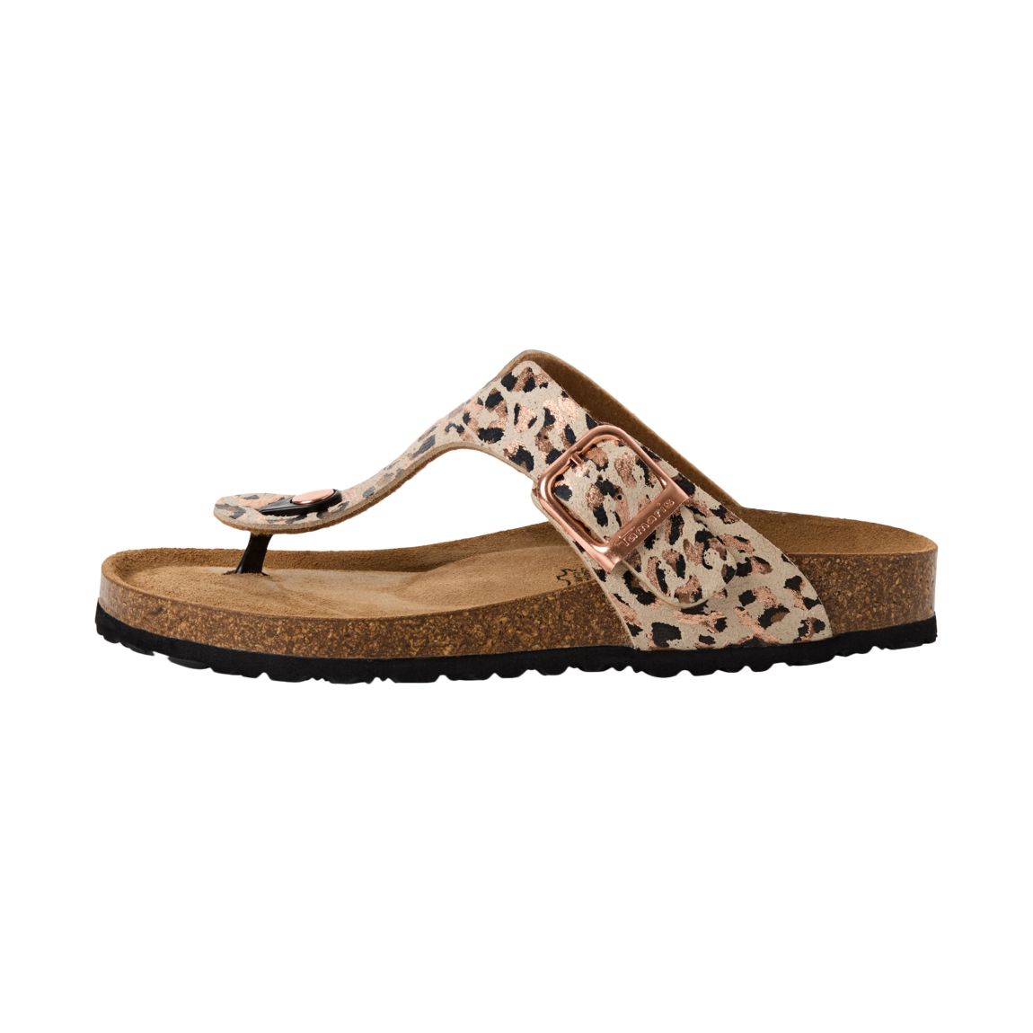 Sandale Plate Cuir Beige-Leopard main product photo