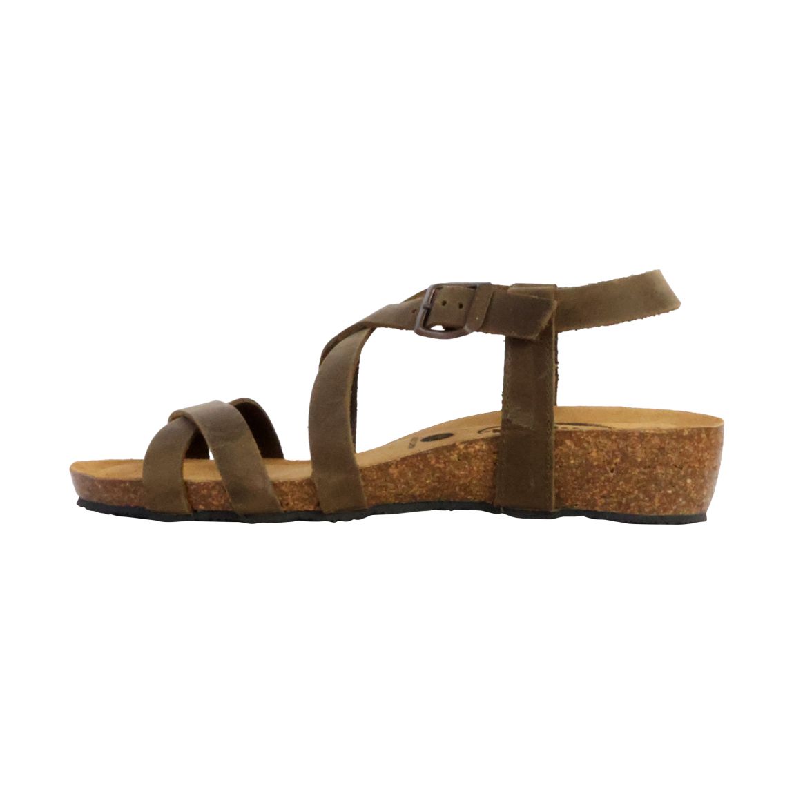 Sandale Plate Cuir Nemo Kaki main product photo