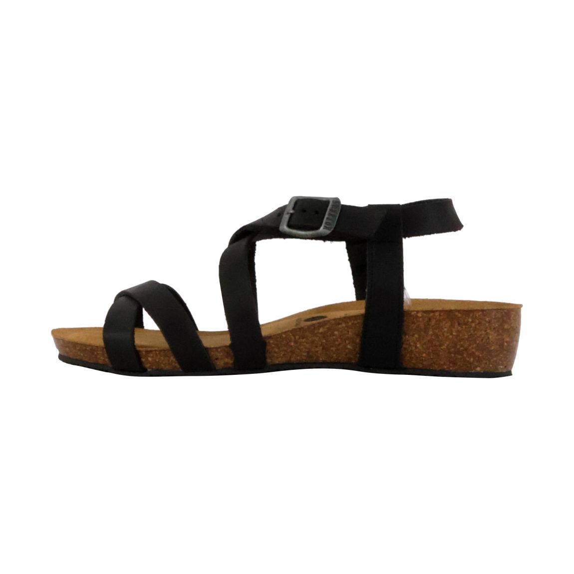 Sandale Plate Cuir Nemo Noir main product photo