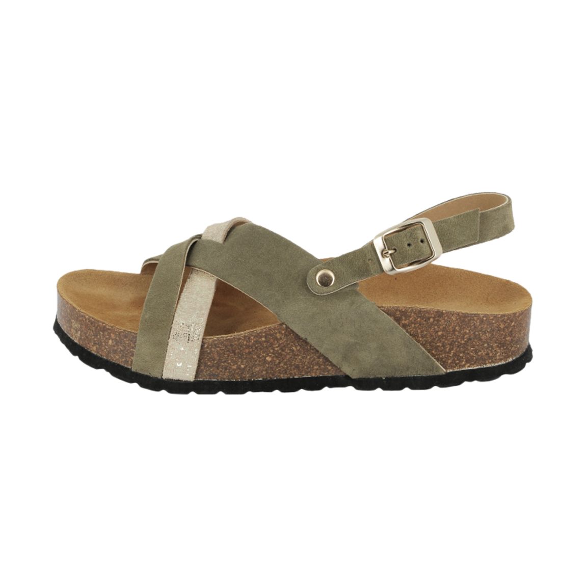 Sandales Cuir Kelonia Kaki-Or main product photo
