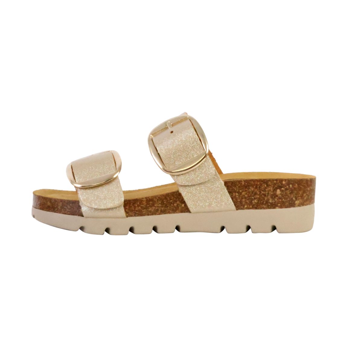 Mules Compensée Cuir Combarro Or main product photo