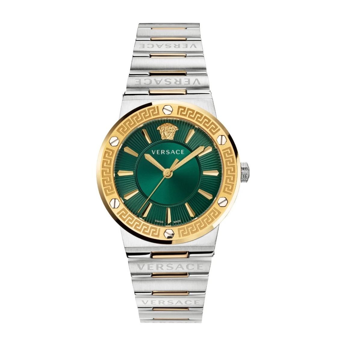 Versace VEVH00720 Greca Logo Two-Tone Green Montre femme main product photo
