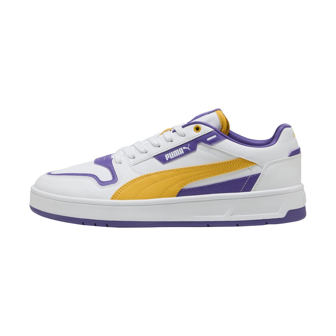 Basket à Lacets Court Classic Street Blanc - Jaune - Violet main product photo