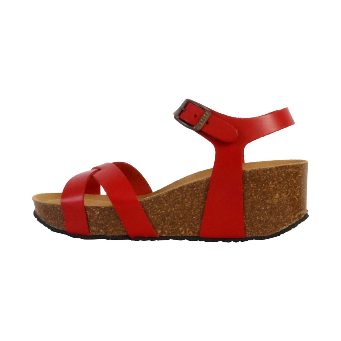 Sandales Compensées Cuir So Final Rouge main product photo