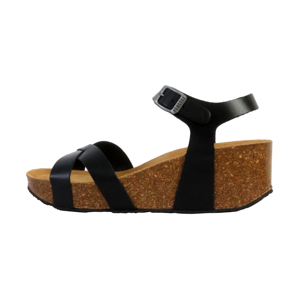 Sandales Compensées Cuir So Final Noir main product photo
