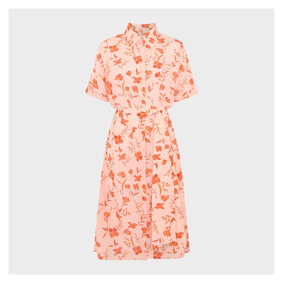 Robe Chemise En Soie Imprimée Rose/Rouge Elle main product photo