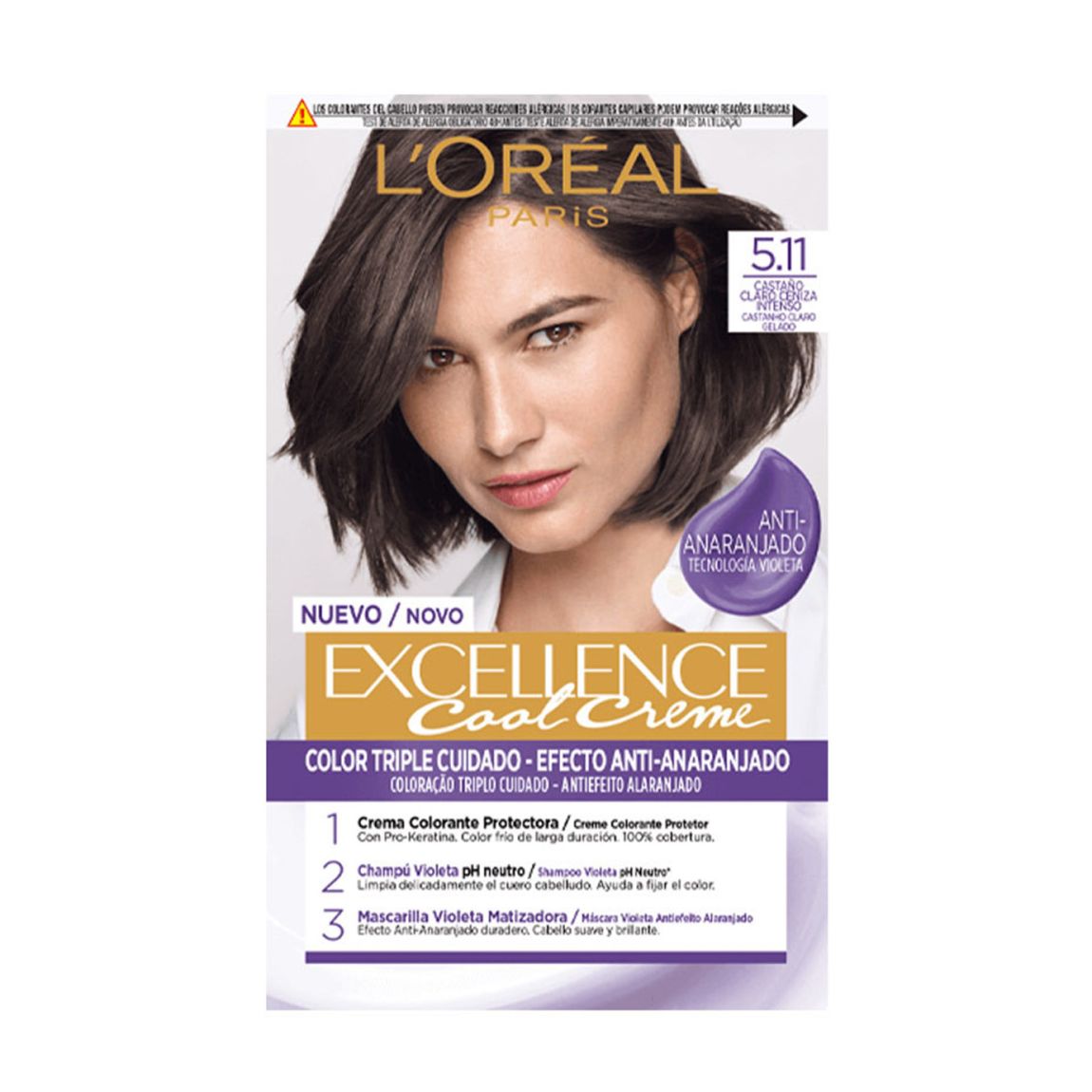 Coloration Excellence Cool Crème - 5.11 Brun Cendré Intense Clair main product photo