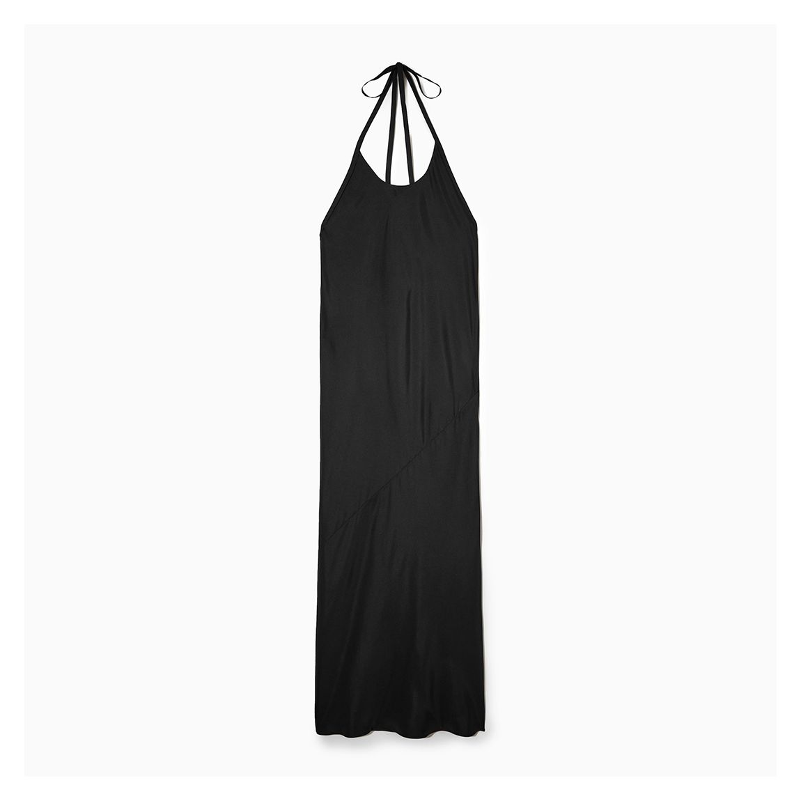 Robe Dos Nu En Soie Noire Anthozoaire main product photo