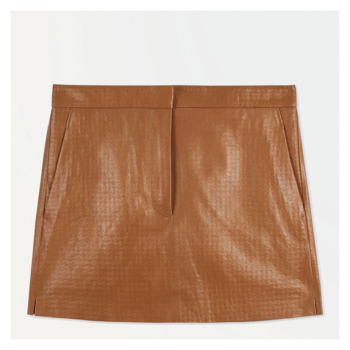 Mini-Jupe En Cuir Marron main product photo
