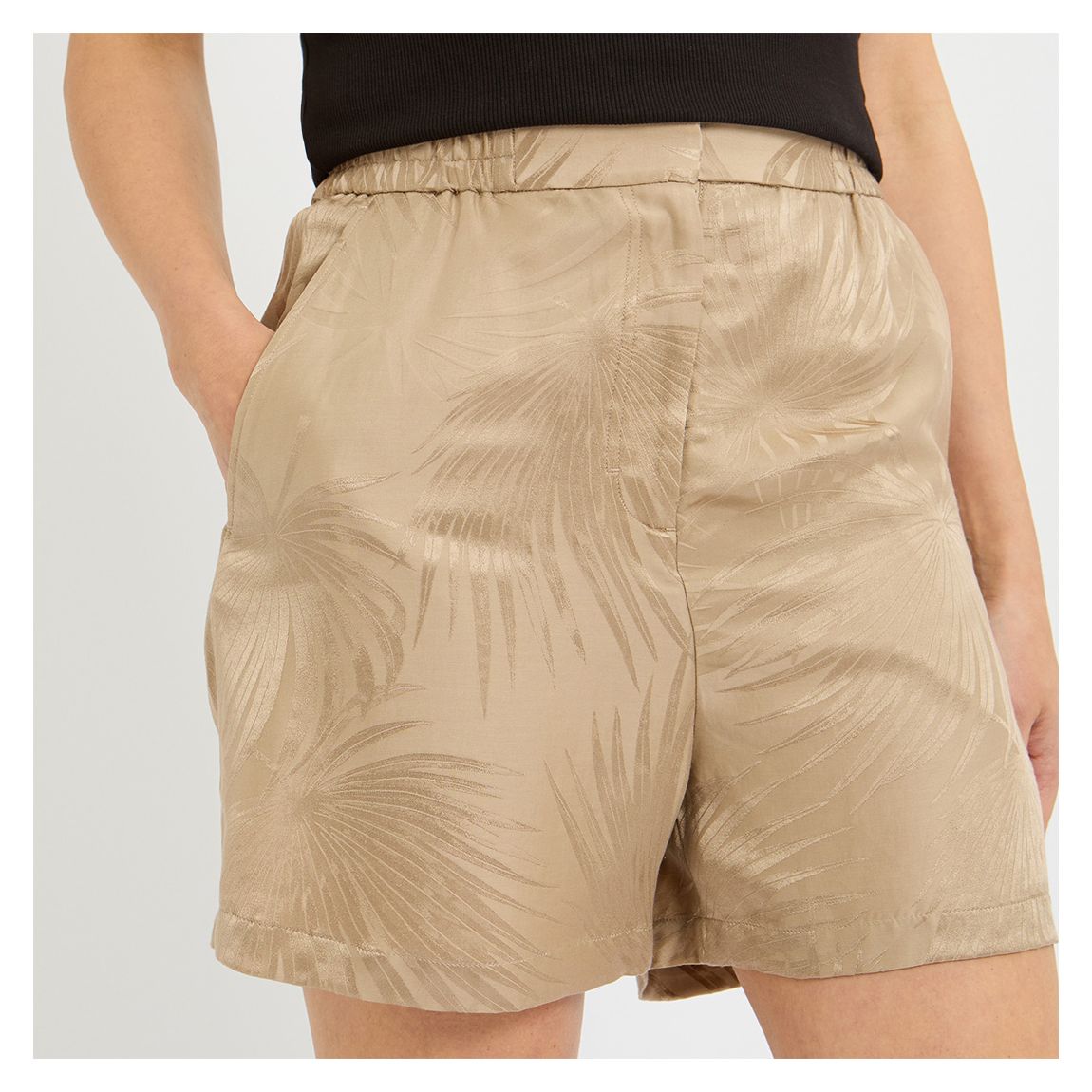 Short En Jacquard De Soie Mélangée Beige Planci main product photo