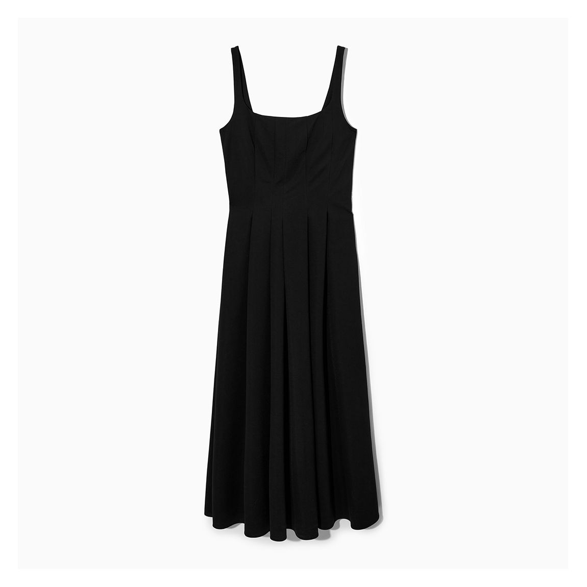 Robe Ajustée Et Évasée En Cepa Noir main product photo