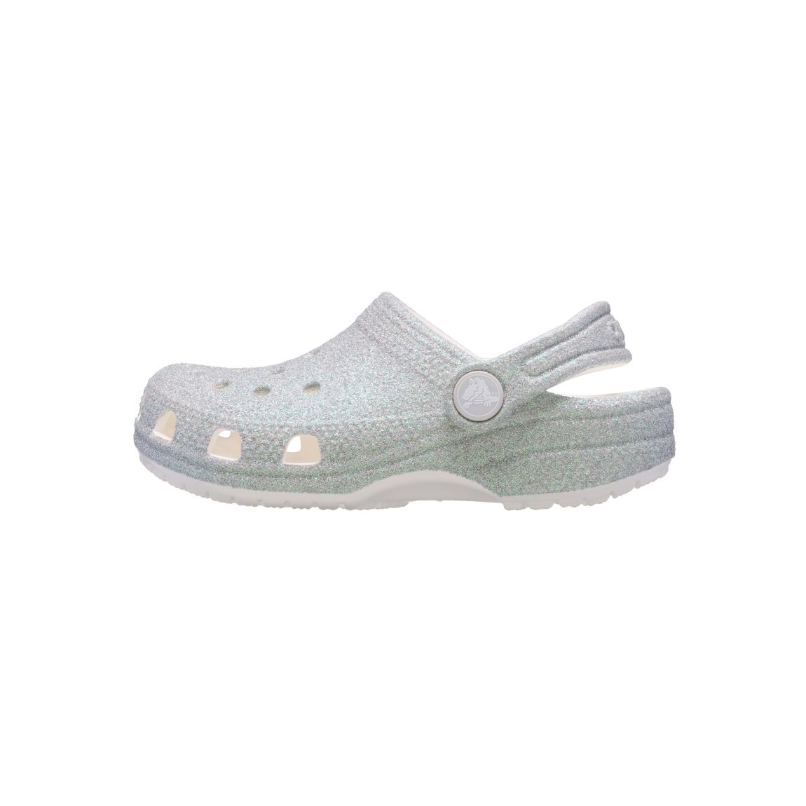 Sabot Enfant à Enfiler Classic Iridescent Glitter Blanc brillant main product photo