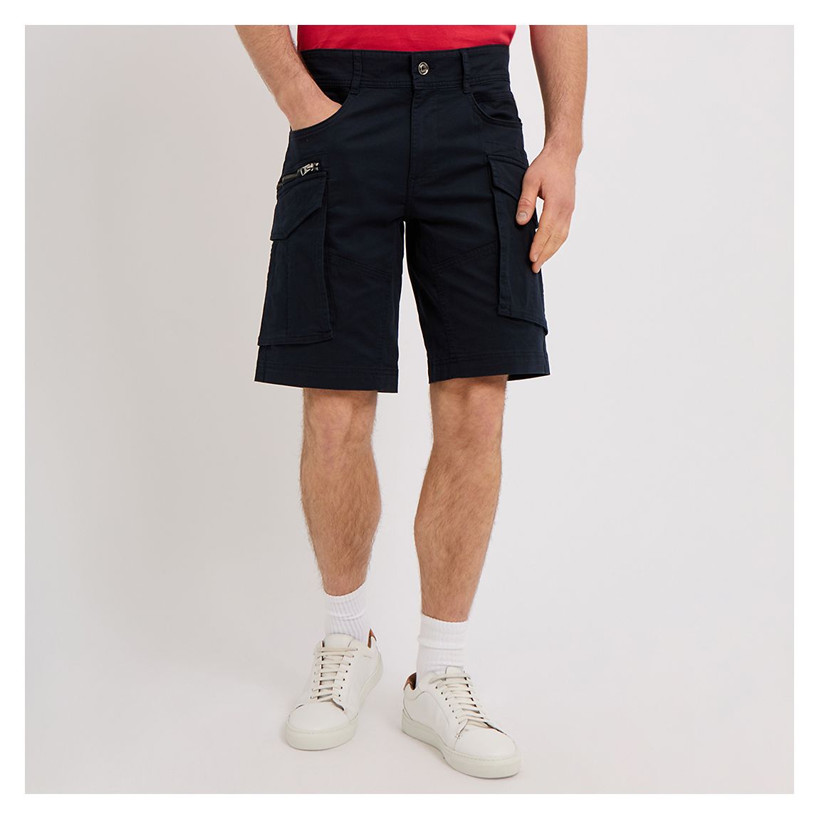 Short Cargo En Coton Mélangé Navy Joe main product photo