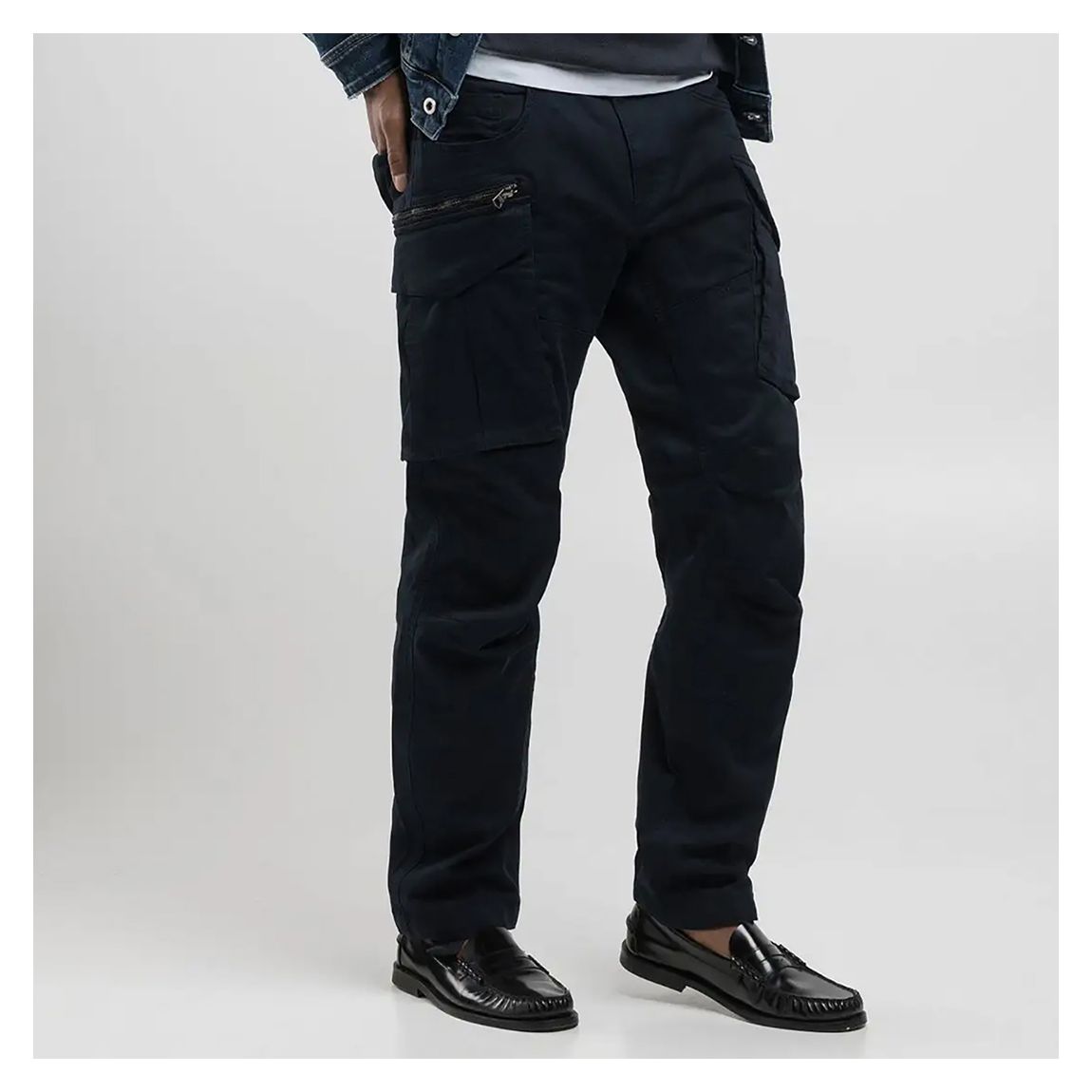 Pantalon Cargo En Coton Mélangé Navy Joe main product photo