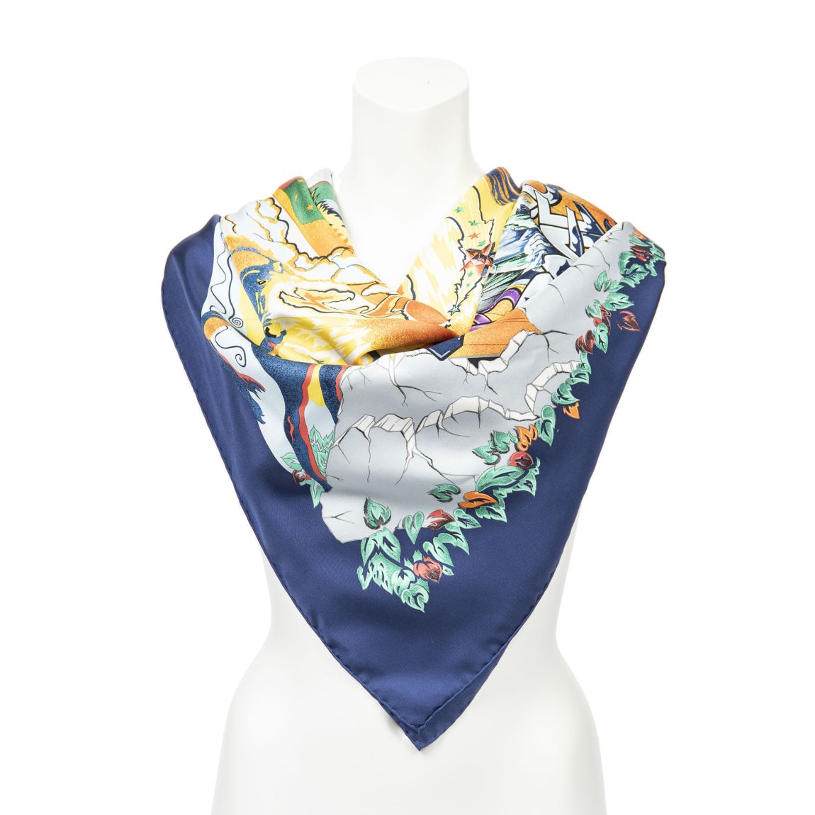 Hermès Scarf en Marine/Bleu/Jaune main product photo