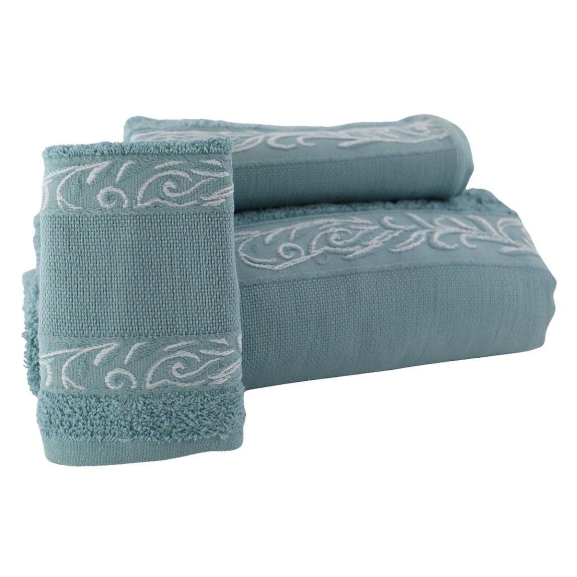 Lot de 3 serviettes coton éponge avec bande en toile aida PANAMA main product photo