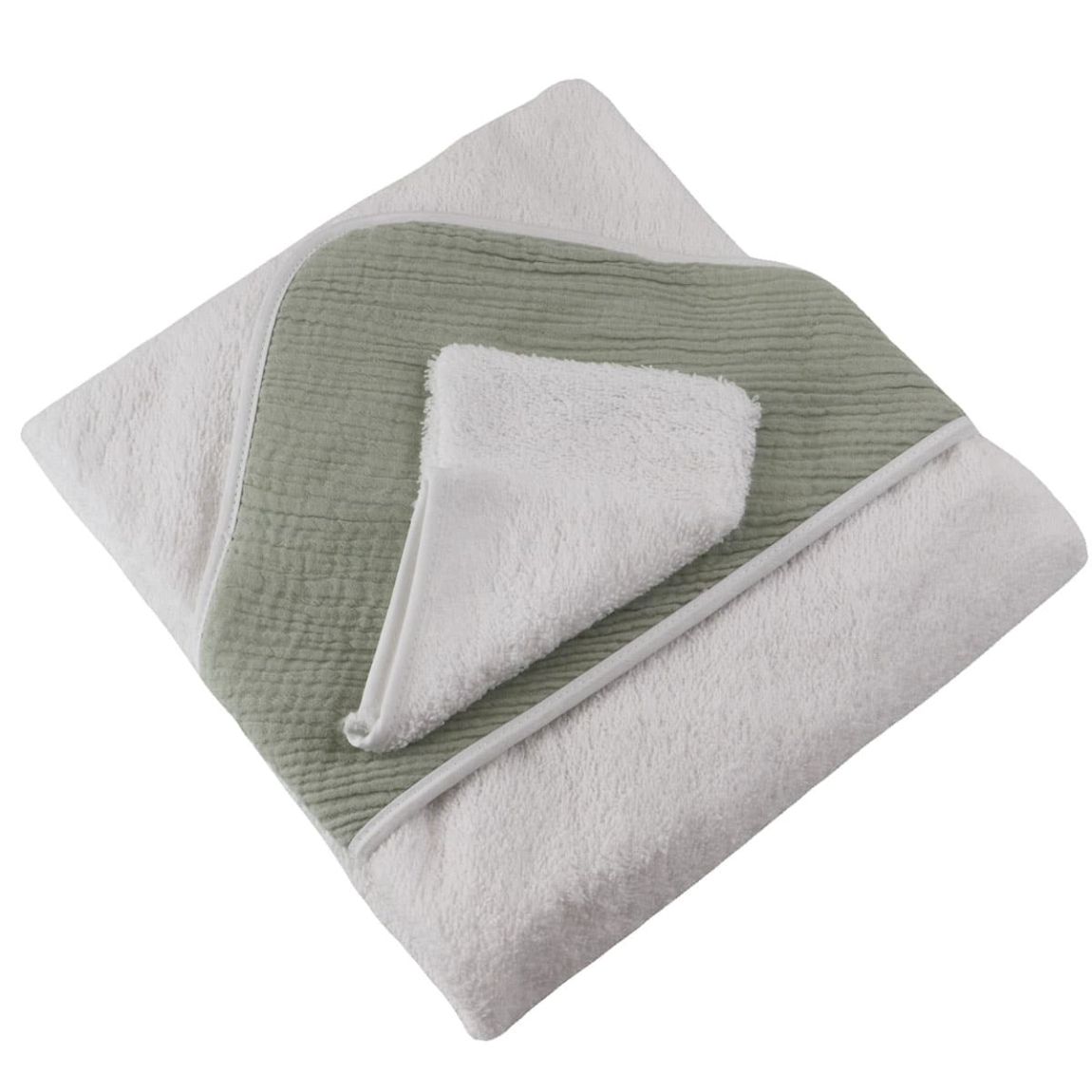 Cape de bain et gant en gaze de coton GAZOO main product photo