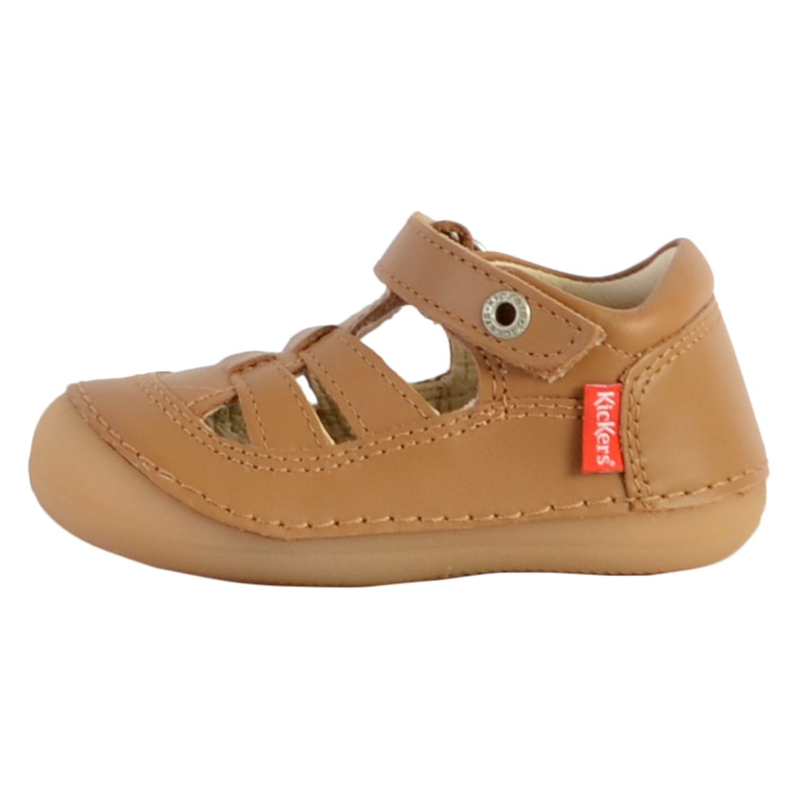 Basket Ouverte Cuir Enfant Sushy Camel Clair main product photo