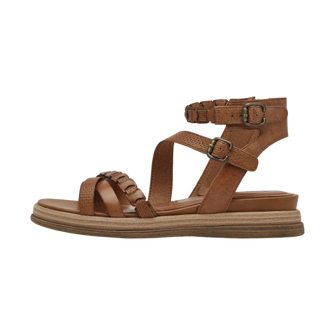 Sandales Plate Cuir Cognac main product photo