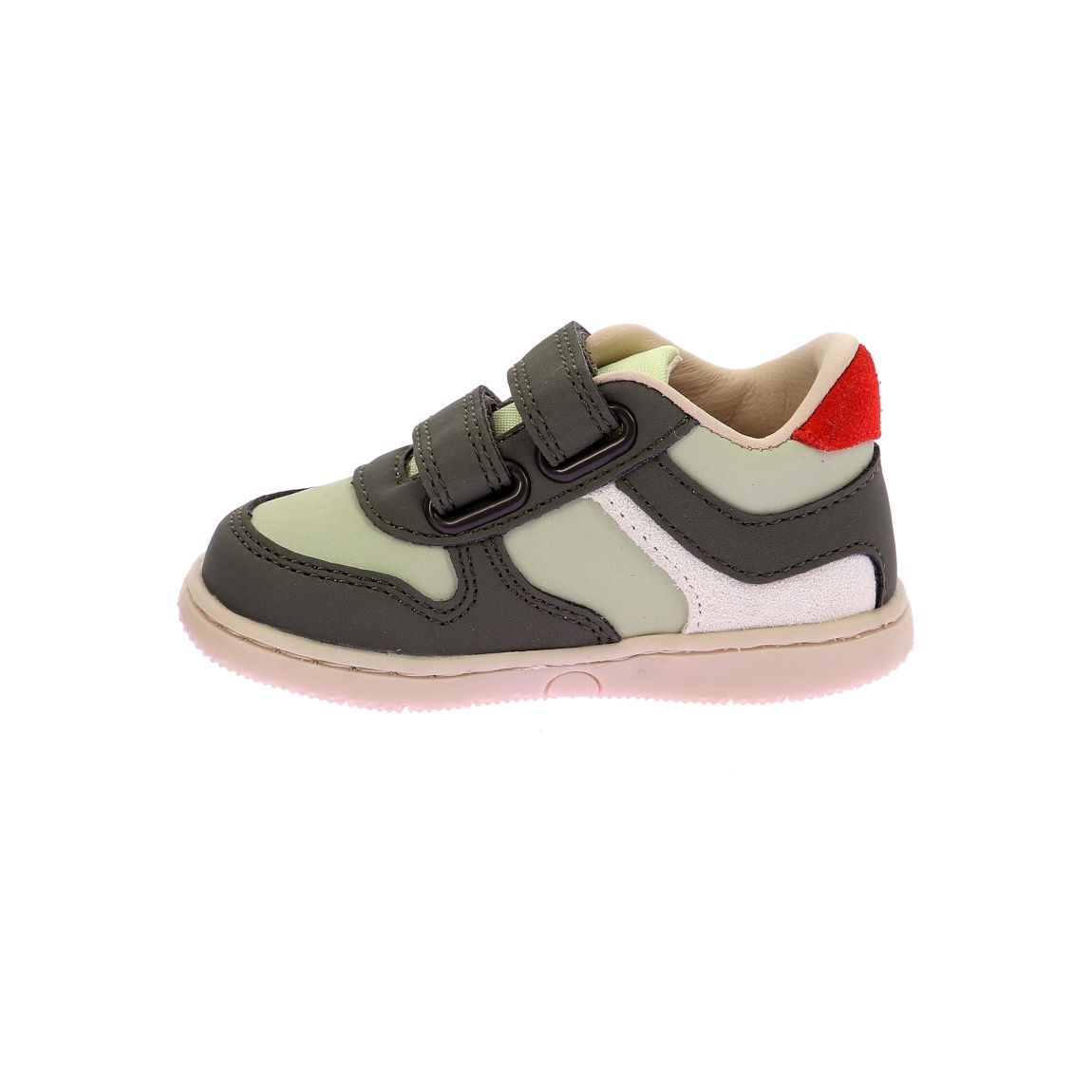 Basket Cuir Enfant Kickmotion Kaki/Vert/Blanc main product photo