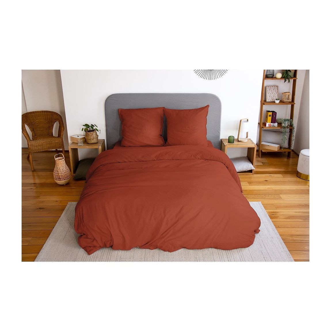 Parure Housse De Couette 100% Polyester Terracotta main product photo