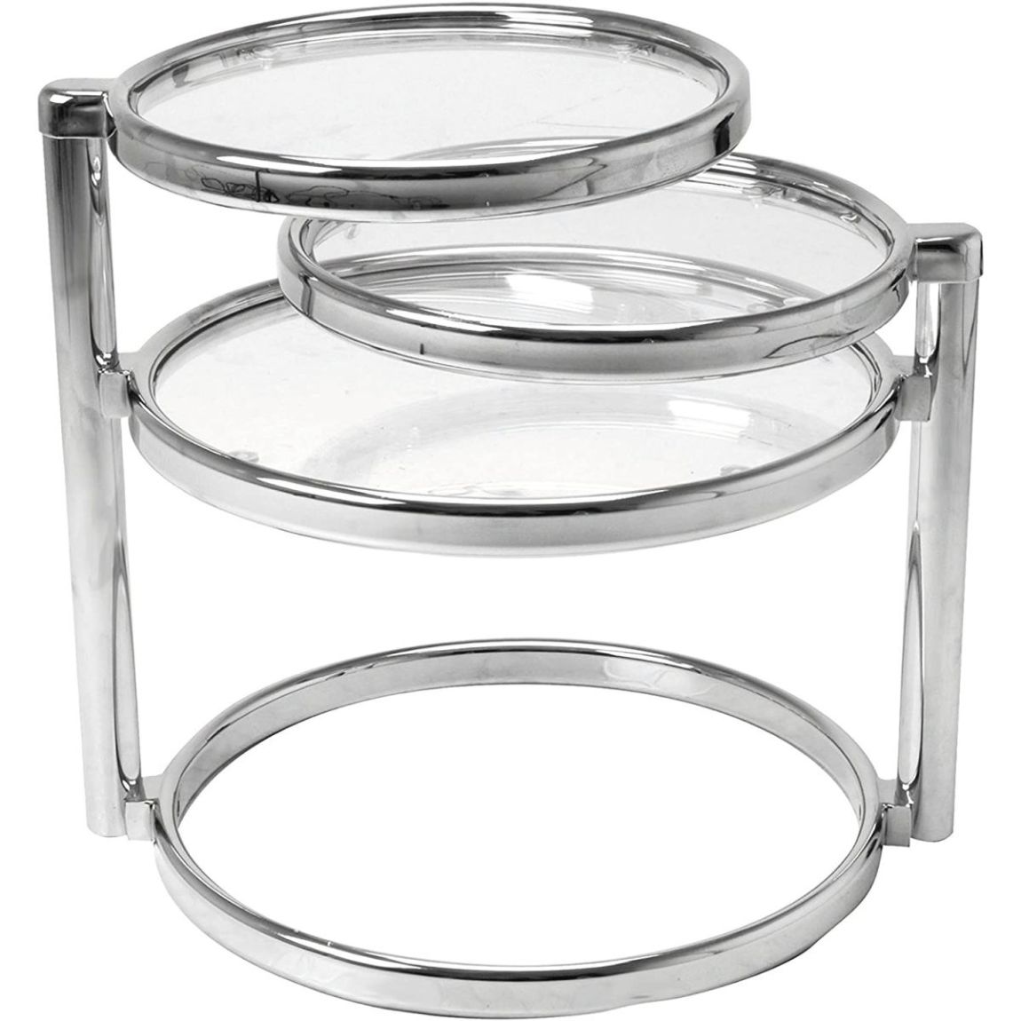 Table basse plateaux pivotants en verre 3 plateaux main product photo