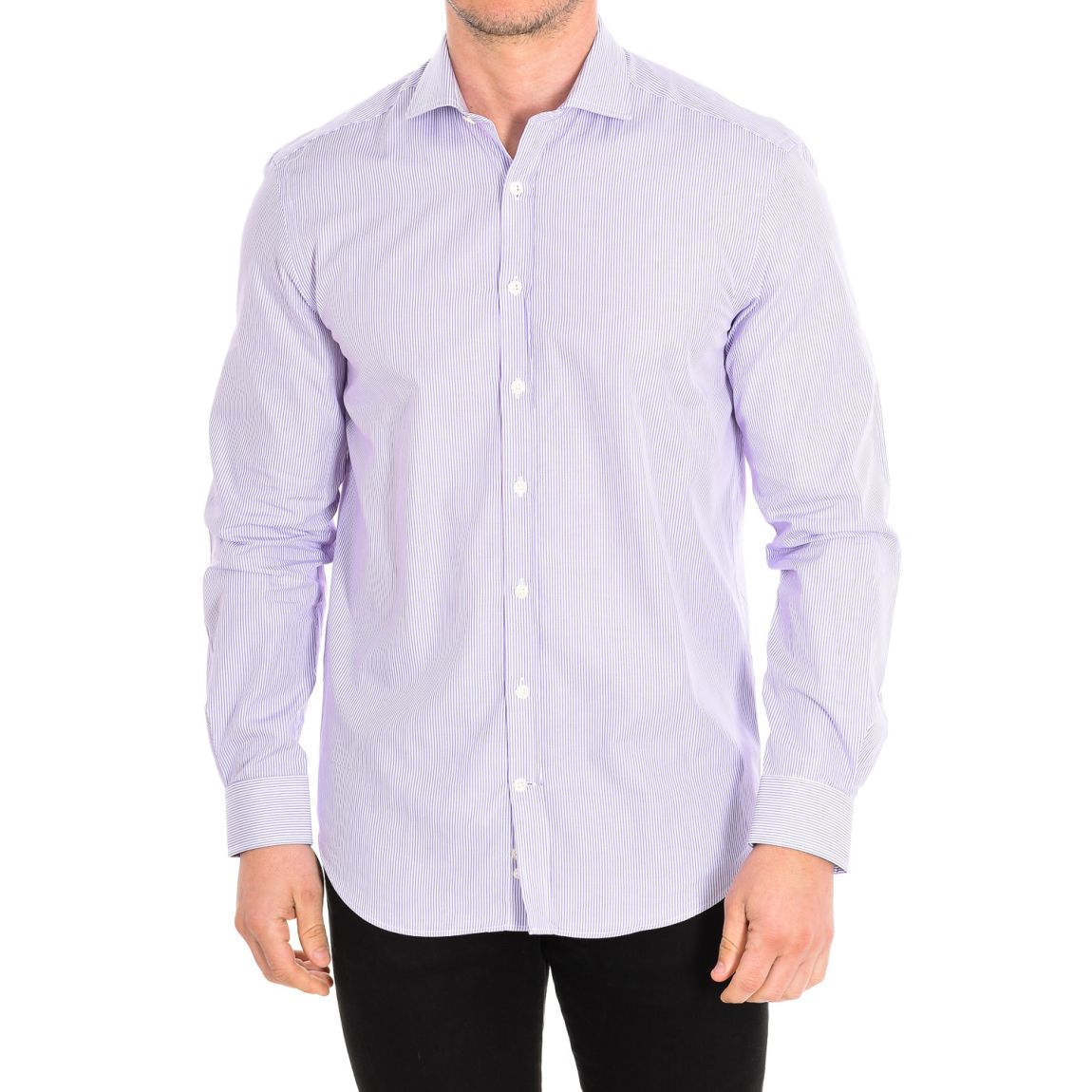 Col chemise manches longues fermeture à rabat boutons JUNO17 homme main product photo
