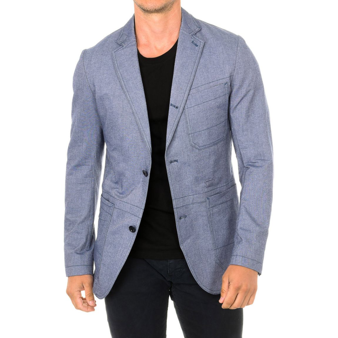 Veste blazer à manches longues et col revers pour homme D01241 main product photo