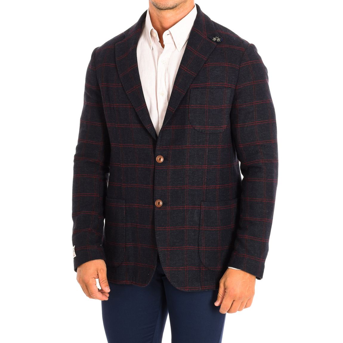 Blazer coupe classique à manches longues avec fermeture boutonnée TMJ002-JQ036 homme main product photo