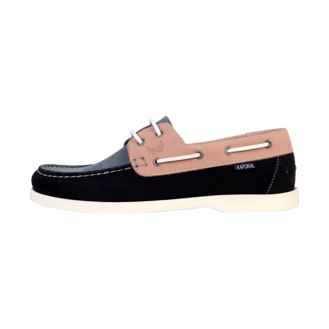 Mocassin Cuir Fably Marine-Rose main product photo