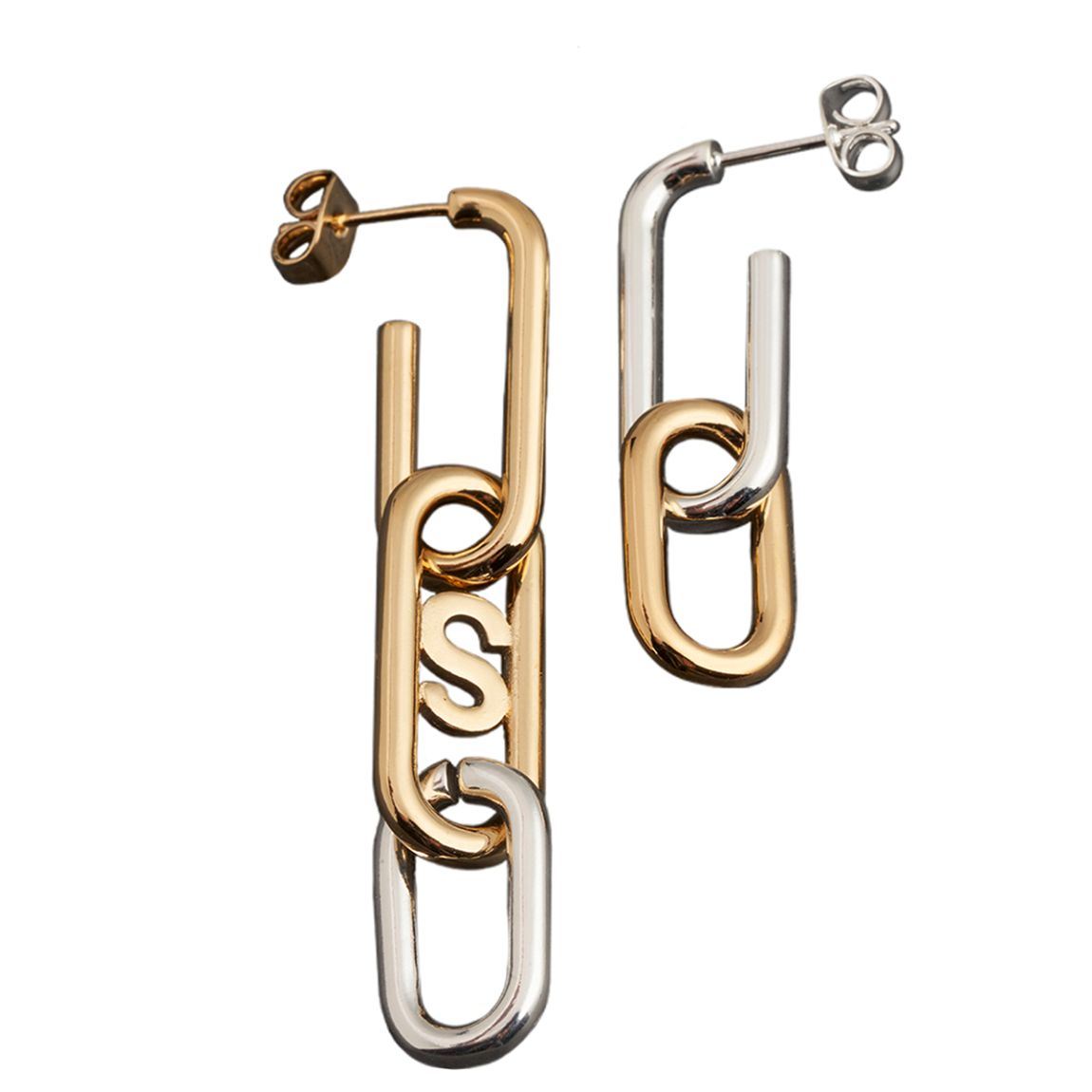 Boucle d'oreille femme AG5 SUPERBE bicolore main product photo