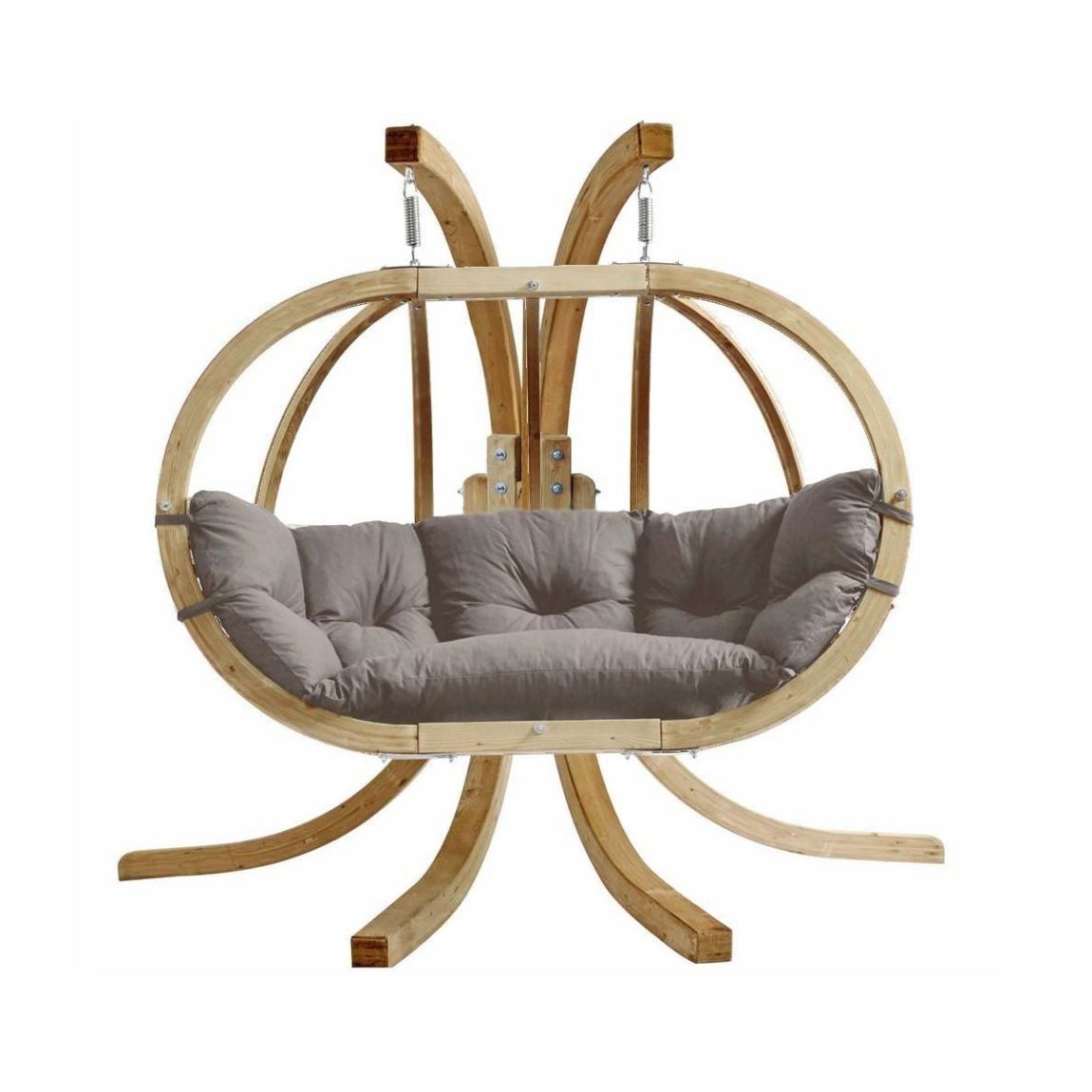 Ensemble canapé suspendu avec support Globo royal Taupe - coussin imperméable main product photo