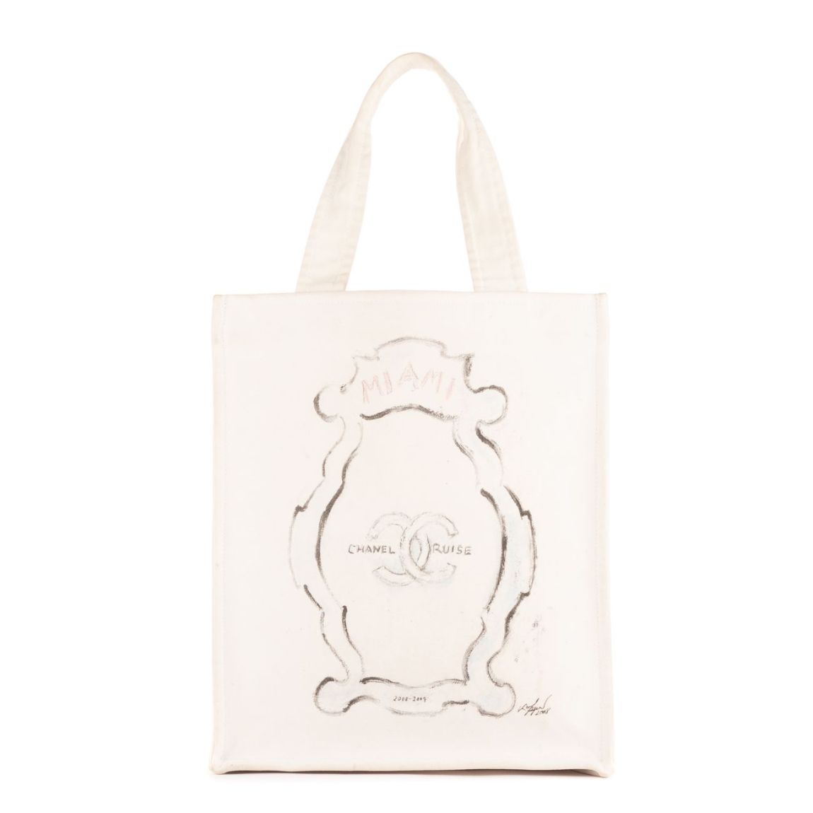 Chanel Miami Chanel Cruise 2008-2009 Shopping Tote en Blanc main product photo