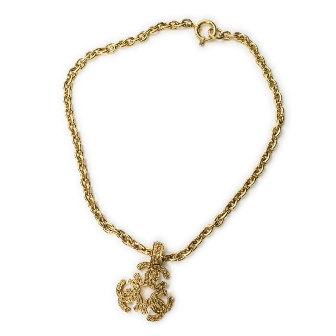 Chanel Triple CC Pendant Chain Necklace en Or main product photo