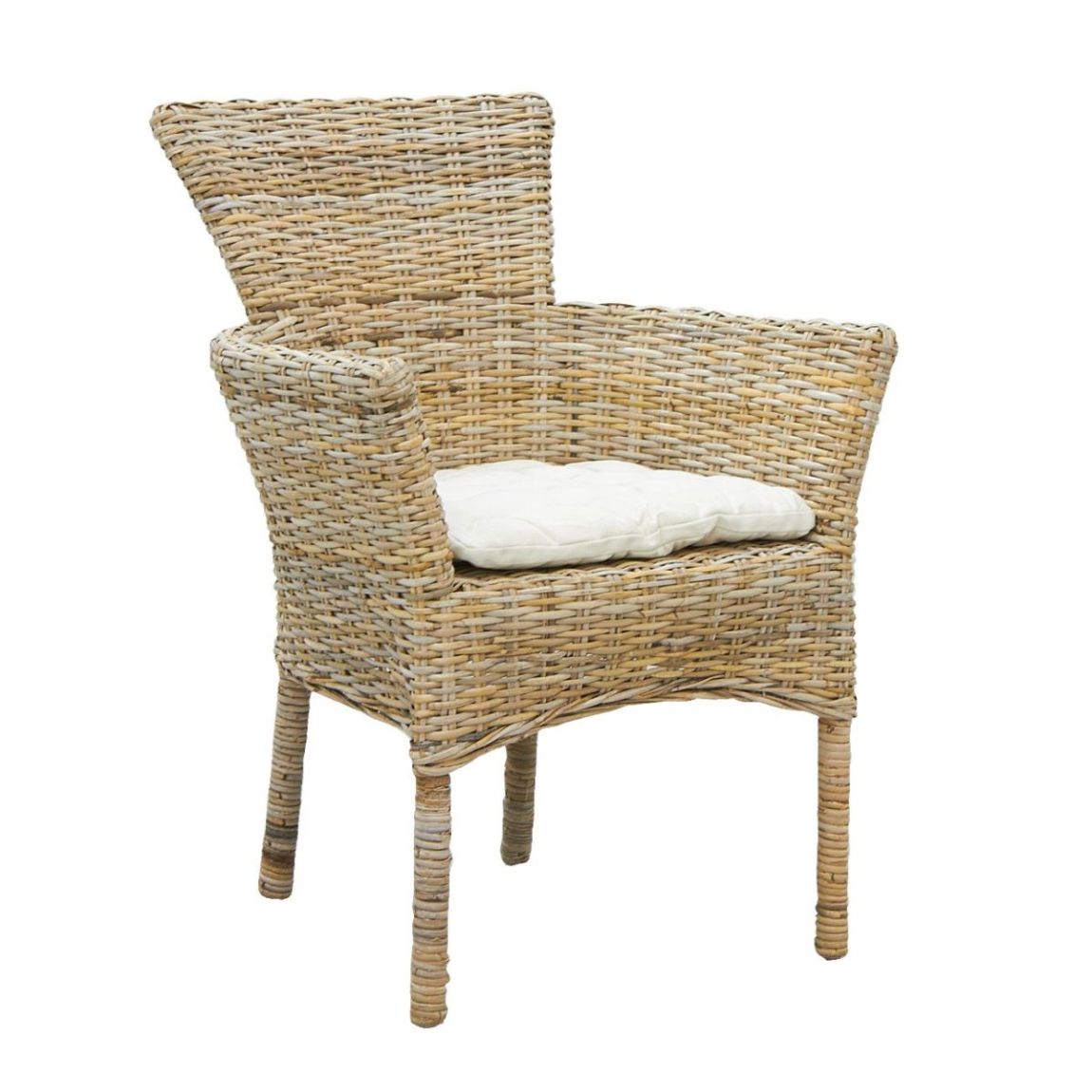 Fauteuil en poelet gris main product photo