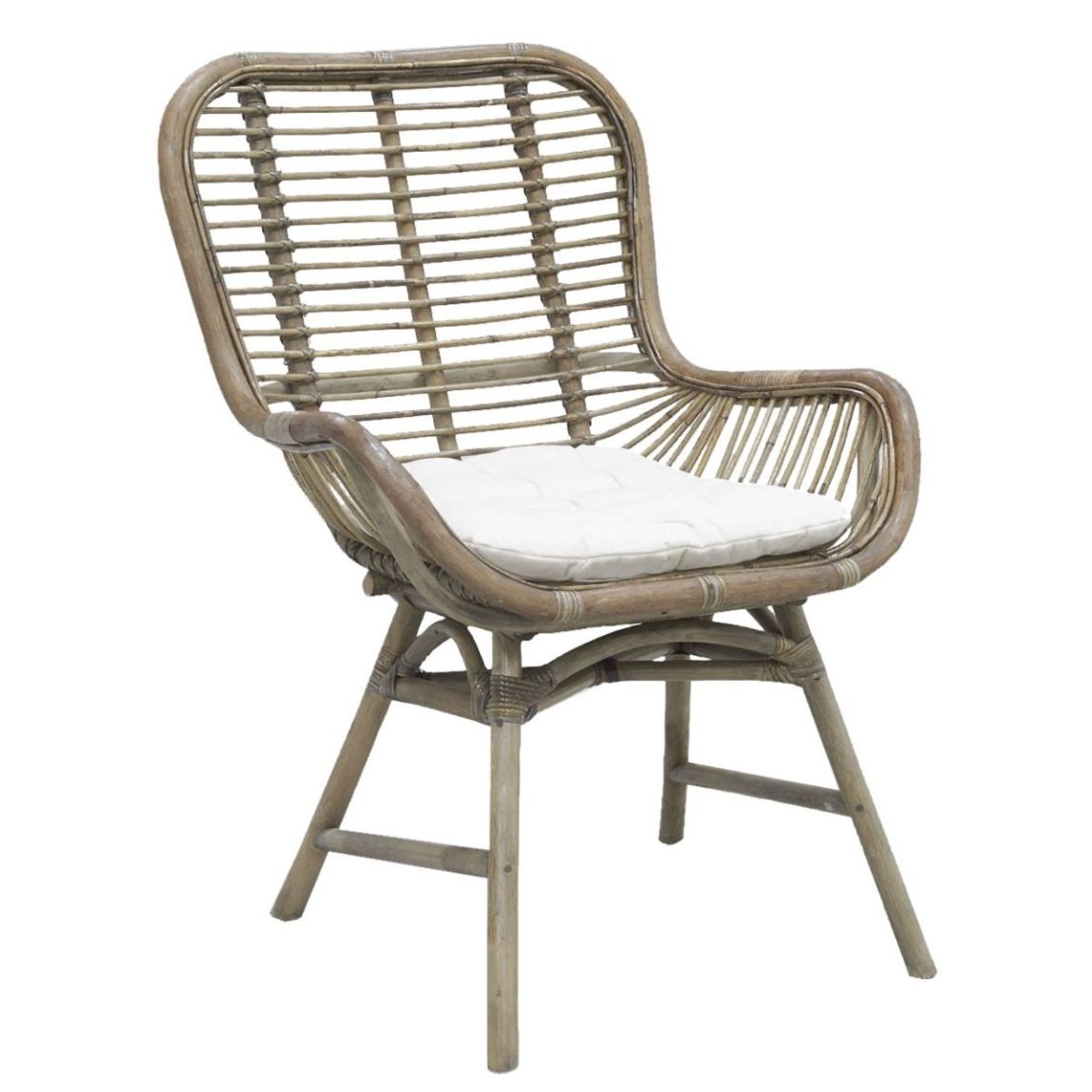 Fauteuil en rotin teinté gris main product photo