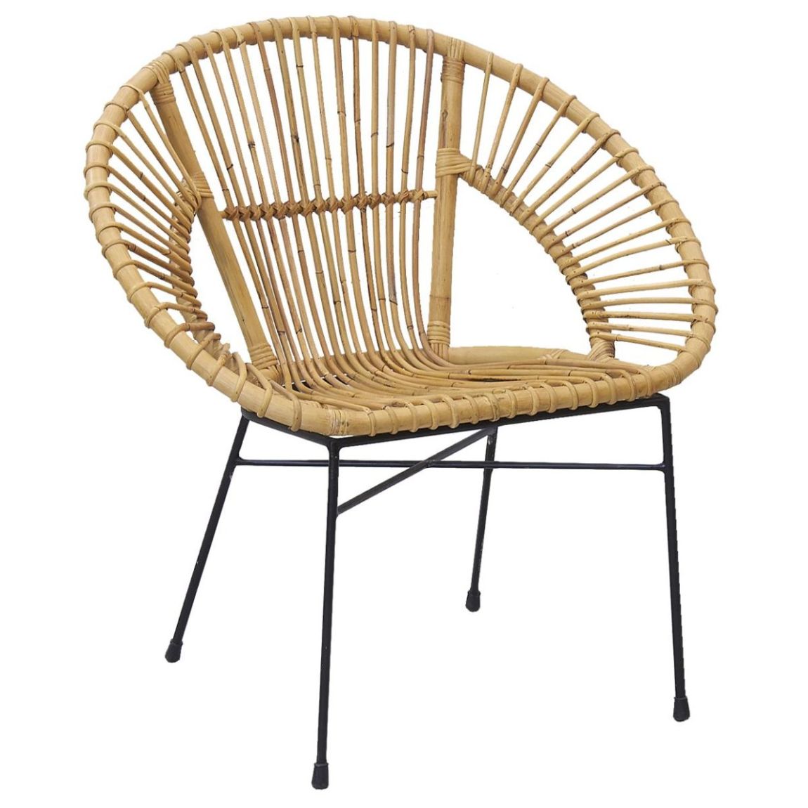 Fauteuil en rotin naturel et métal main product photo