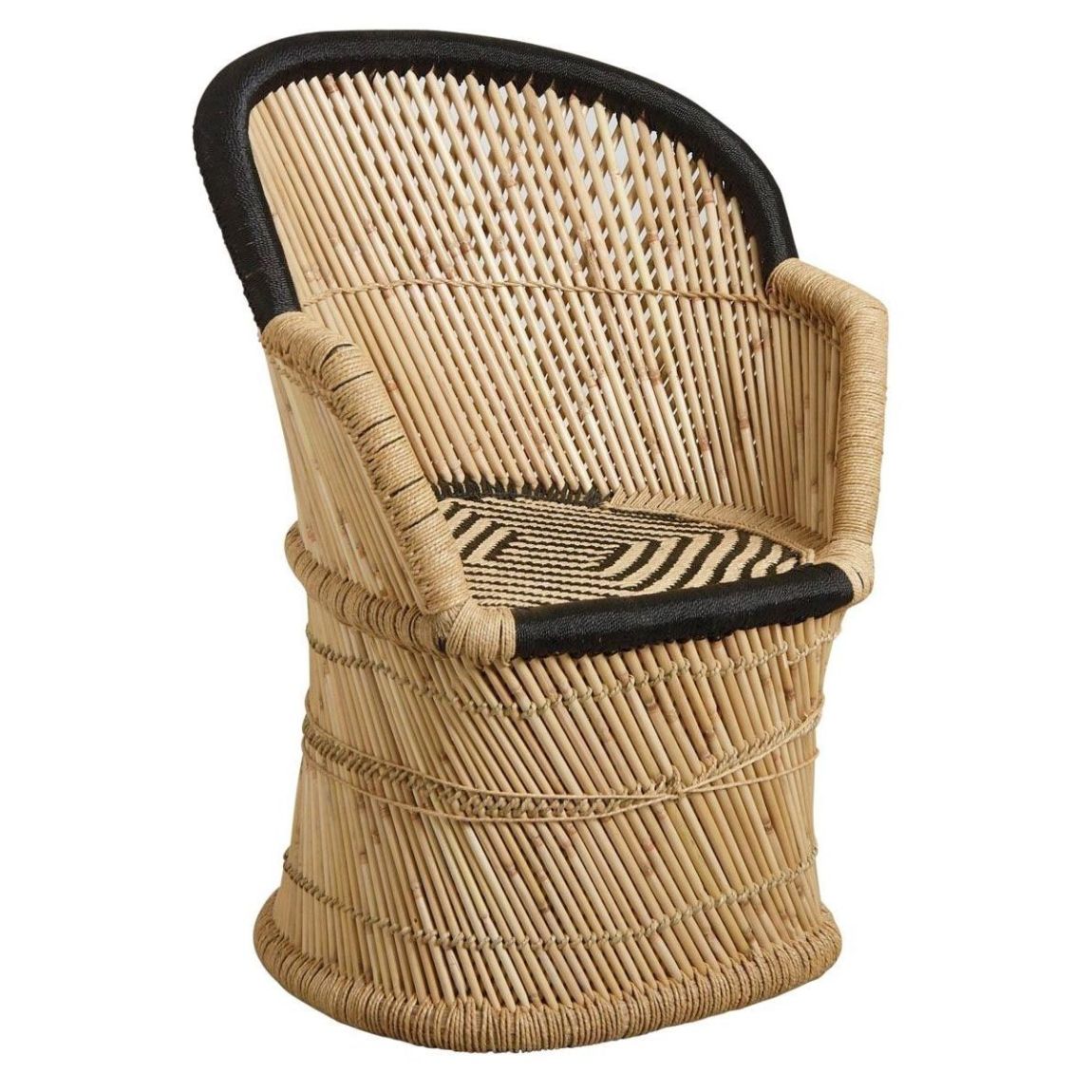 Fauteuil en roseau bicolore main product photo