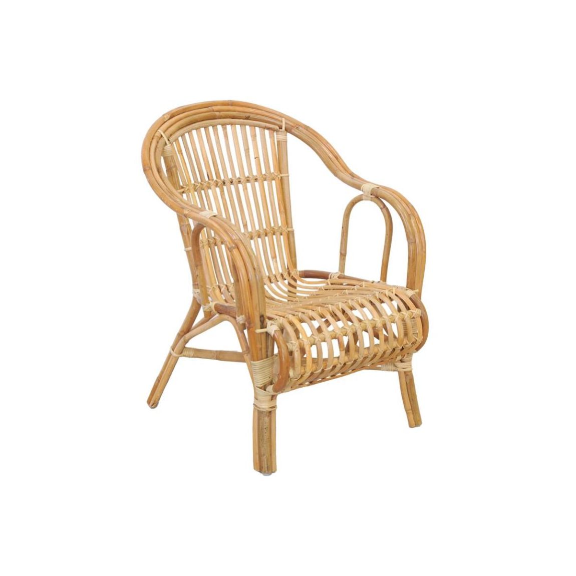 Fauteuil en poelet naturel main product photo