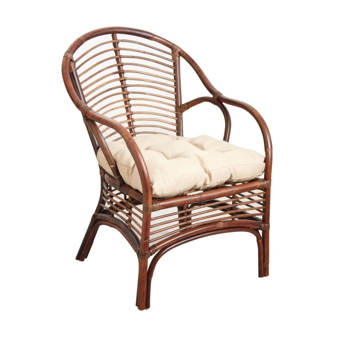 Fauteuil en rotin marron Louis main product photo